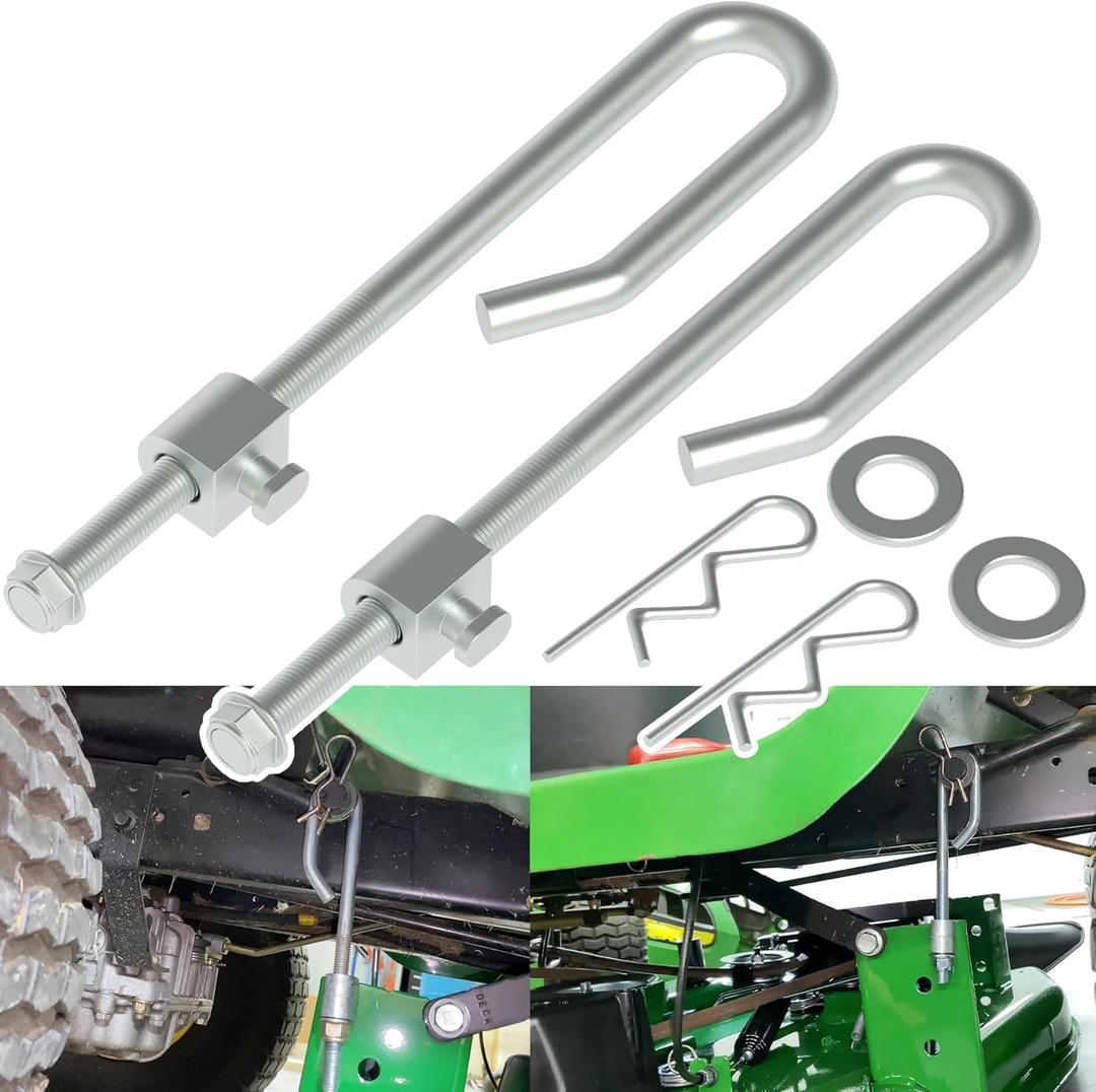 GX24864 GX21718 Mower Deck Lift Hanger Rod Kit for John Deere Tractor Lawn Mower Lift Parts 14M7400 24M7053 GX26085 Trunnion Lock Nut Washer Spring Locking Pin Set of 2