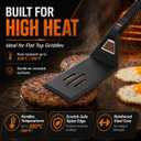 QuliMetal 25" x 16" Cast Iron Grill Griddle Kit, Pre-Seasoned Flat Top Griddle Plate with Scratch-Safe Accessories, Universal Outdoor Griddle for Gas Grill, Charcoal Grill, Camping, BBQ & Tailgating