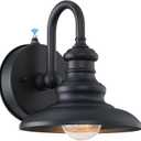LONEDRUID Dusk to Dawn Sensor Outdoor Wall Sconce Black Exterior Gooseneck Barn Light Fixtures Waterproof Farmhouse Wall Mount Porch Lighting Anti-Rust Outside Lantern for House Garage Entryway