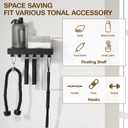 Tonal Accessory Shelf, Wall Mount Floating Shelf Organizer Fits Various Home Gym Accessories, Heavy Duty Space Saving Tonal Storage Rack with 6 T-Locks Clips Hooks Adapters Hanger, Black