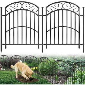 KYATE 8 Panels No Dig Decorative Outdoor Garden Fences for Garden Yard Backyard Patio, 32in(H)×18Ft(L) Metal Rustproof Thickened Pipe Heavy Duty Fence, Landscape Border Animal Barrier