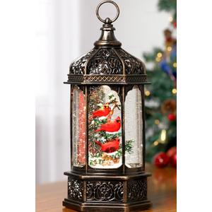 Cardinal Snow Globe Christmas Decorations Gifts Auto Snowfall Glitter Music Collection Cardinal Decor with 6H Timer USB/Battery Powered 12.5 inch