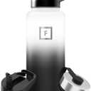 IRON °FLASK Camping & Hiking Hydration Flask with Straw, Wide Mouth Insulated Stainless Steel Sports Water Bottle - 32 oz Day & Night