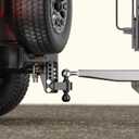 2" Adjustable Trailer Hitch - 4" Rise/Drop Height, 2'' & 2-5/16'' Ball Hitches 25000 Lbs Heavy Duty Towing Ball Mount, RVs, Campers, Boat Trailers