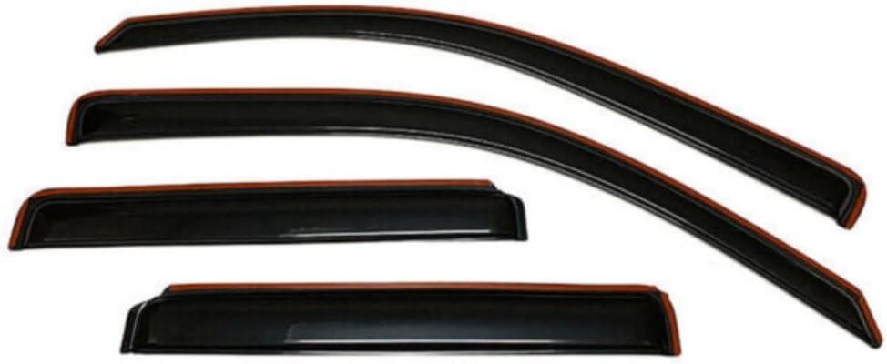 4pcs Sun Vent Wind Deflector Guard Window Visors Left Driver Side in Channel Mount Style Acrylic Dark Smoke for Ascender for Envoy XUV for Envoy XL for Trailblazer EXT 4pc