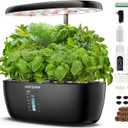 Ahopegarden Indoor Garden Hydroponics Growing System: 12 Pods Plant Germination Kit Garden Kit Growth Lamp Countertop with LED Grow Light Hydrophonic Planter Grower Harvest Vegetable Lettuce (Black)
