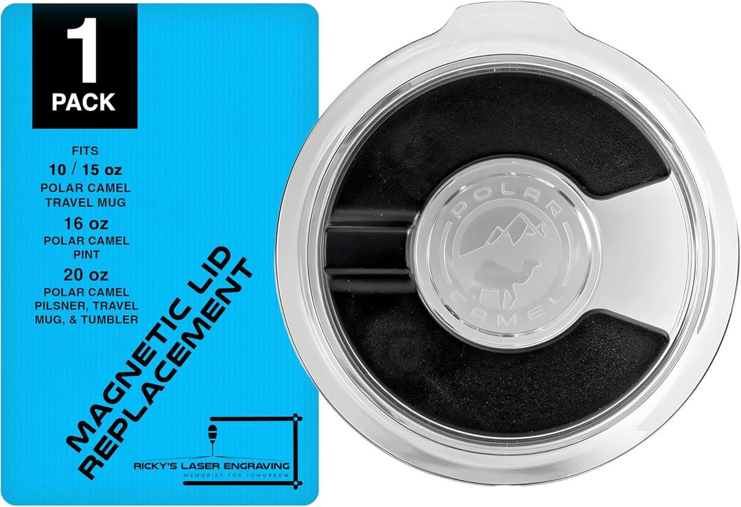 Polar Camel Tumbler Lid Replacement - Magnetic Lid (1-Pack), Fits 10oz, 15oz, 16oz, 20oz Tumblers
