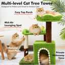 Sunflower Short Cat Scratch Tree with Cat Condo, Small Cat Tower with Cat Scratching Post, 3-in-1 Multi-Level Cute Kitten Tower for Small Cats and Kittens
