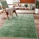 Lahome Green Area Rugs 3x5,Non-Slip Bathroom Rugs,Washable Small Rugs for Bedroom,Boho Modern Abstract Soft Non-Slip Low-Pile Indoor Area Rug for Kitchen Entryway(3'x5',Green) (3' x 5', Green)