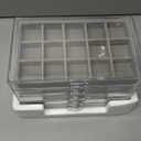 Watpot Acrylic Jewelry Box with 5 Drawers, Clear Earring Storage Organizer Display Case for Women Girls, Gray