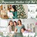 Thyle 134 Pcs Baby It's Cold Outside Shower Games Woodland Winter Baby Shower Games Prediction Advice Cards with 12 Color Pens Keepsake Box for Boys and Girls Winter Neutral Party(Green,Tree)