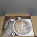 Vintage Bathroom Vanity Light Fixtures, 2-Light Brass Vanity Wall Light Over Mirror with Amber Glass Shade for Hallway Bedroom Living Room