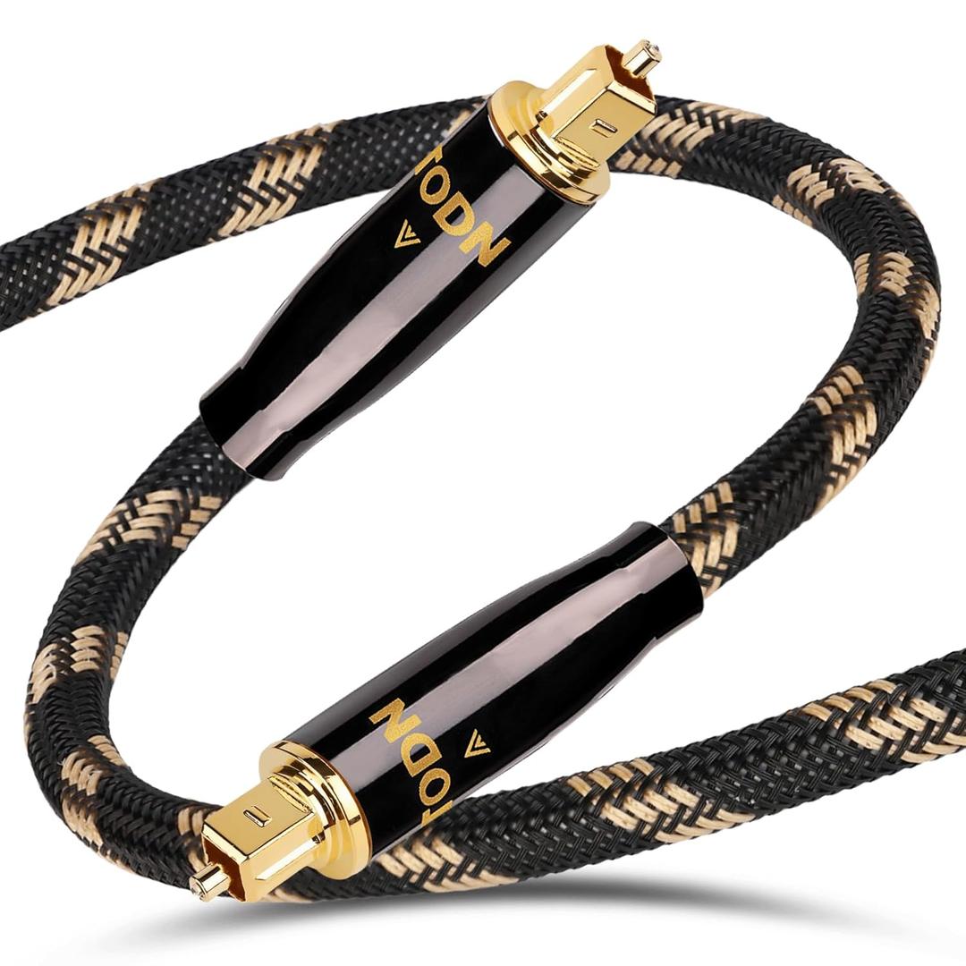 TODN Optical Audio Cable Digital Fiber Optic Toslink S/PDIF Cable Surround Sound System for TV, PS4, Xbox, CD (9.8ft/3m)