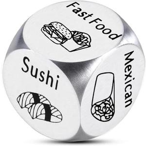 ONFAON Stocking Stuffers Food Decision Dice Decider for Couple,Valentines Day Gifts for Him Her Wedding Anniversary Steel Date Night Gifts for Husband Wife,Christmas Valentines Birthday for Women Men