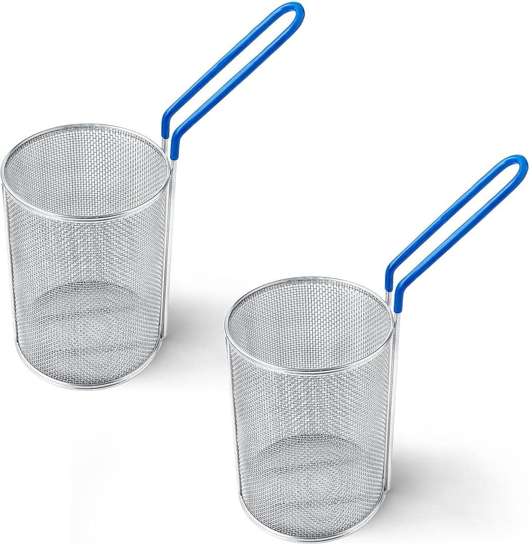 Sunrise Kitchen Supply Stainless Steel Pasta Boil Basket (2, 5.25" D x 7" H)