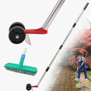Weed Grabber Remover Garden Tools for Driveway Patio Sidewalk, Crack and Crevice Weeding Tool and Broom