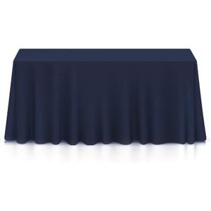 Lann's Linens - 90" x 132" Premium Tablecloth for Wedding/Banquet/Restaurant - Rectangular Polyester Fabric Table Cloth - Navy Blue