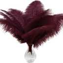 Piokio 20 pcs Burgundy Ostrich Feathers 12-14 inch(30-35 cm) Bulk for and DIY Clothes Decoration, Gatsby Decorations Wedding Party Centerpieces, Easter