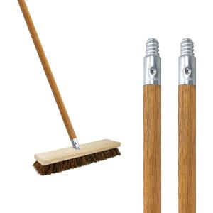 Commercial Products 48-inch Replacement Wood Broom Handle with Threaded Metal Tip and Lacquered for Floor Cleaning Sweeping in Home and Office (Pack of 2)