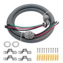 TAUROX 1/2-Inch 10 Gauge Electrical Wires Liquid Tight Conduit Wire with Ground Nonmetallic Flexible Conduits AC Disconnect Box Outdoor Electrical Whip Kit Power Whip Assembly(6FTx1/2Inch)