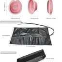 Makeup Brush Bag, PU Leather Makeup Brush Organizer, 16 Slots Portable Makeup Brush Pouch, Travel Mesh Cosmetic Bag With Foldable Makeup Brush Cleaner Bowl