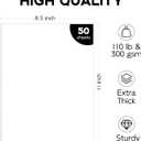 110lb Cardstock 8.5x11 White, Goefun 50 Sheets White Card Stock Paper for Invitations, Menus, Wedding, DIY Cards（300 GSM）