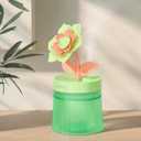 Cute Flower Mini Humidifier, Small Cool Mist Desk Humidifiers, Portable USB Personal Desktop Plant Humidifiers, Cooling for Home Office Car Travel Indoor Outdoor (260ml, Green Gardenia)