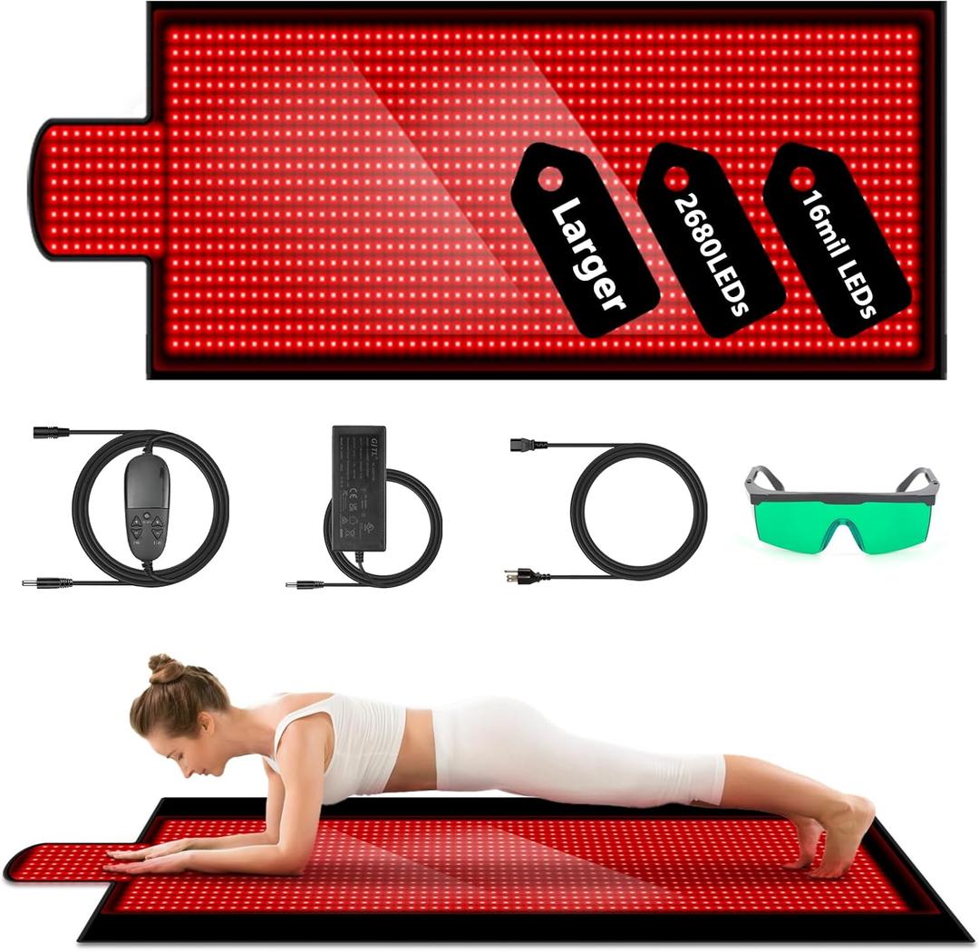 Large Red Light Therapy Mat for Full Body 84.65″ x33.46″ Red Light Therapy Sleeping Bed Mat Whole Body Infrared Mat 1400pcs 660nm&850nm Dual Wavelength LED Beads