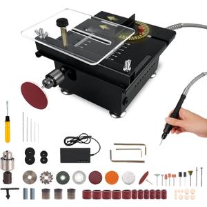 Mini Table Saw for Crafts,Small Table Saw,Multi-Functional Desk Saws,7 Speed Control,Miniature Saws-Adjustable Blade Height,Cutting, Grinding and Polishing All In One(Simplicity)