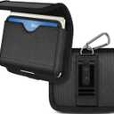 Holster for Samsung Galaxy Z Flip 7 6, 5, 4, 3 - Belt Holder with ID Card Pouch (Fits Phone with Case) Black