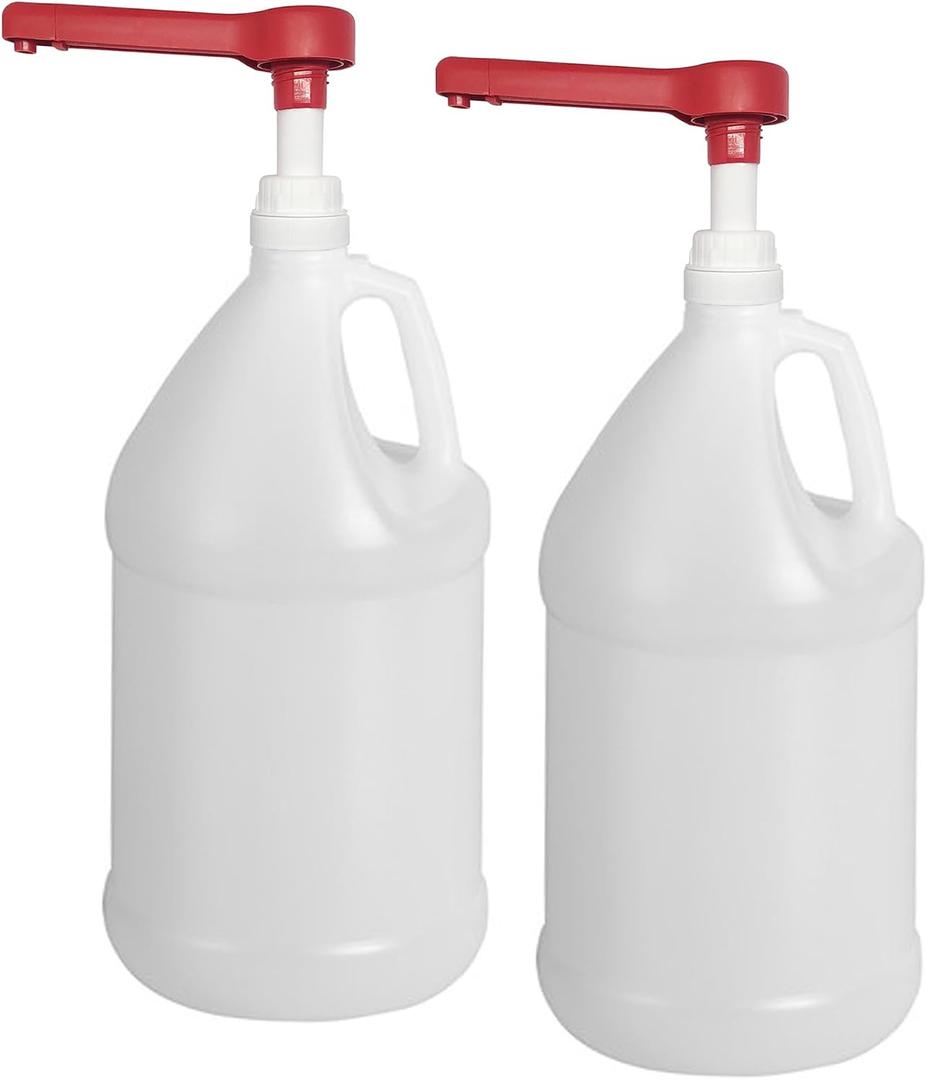 Rani Containers | 1 Gallon HDPE Plastic Jug with Reshipper Box & Pump Dispenser | Home & Commercial Use, Containers for Water, Sauces, Food, Soaps, Detergents, Liquids | Made in USA - Pack of 2