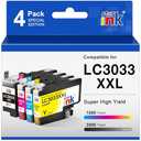 Compatible for LC3033 BK C M Y Ink Cartridges Brother LC3033XXL Super High-Yield Replacement for Brother Ink Cartridges LC3033 LC-3033 LC3035 Work with MFC-J995DW MFC-J805DW MFC-J815DW Printer-4 Packs