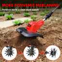 Cordless Tiller Cultivator, 360PRM Electric Garden Tiller, with 2X4.0Ah Batteries & LCD Display, 48 Steel Tines, 9" Tilling Width, 6.6" Depth, Battery Powered Rotary Tiller Lawn/Soil Cultivation