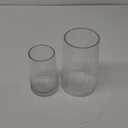 Ribbed Flower Vases Set of 2, Clear Vases for Flowers, Flower Vase for Bouquet, Modern Ribbed Glass Vase for Living Room, Bedroom, Dining Table, Office, Wedding, Centerpieces (Large+Medium)