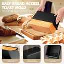 2.2lb Pullman Loaf Pan with Lid, Nonstick Carbon Steel Square Bread Pan for Baking Shokupan, Sandwich, Pain de Mie & Sourdough  Includes 6 Bonus Tools (Black)