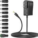 Basicvolt 24V 1.5A 1A Power Supply Charger 24Volt 0.5A Wall AC Adapter 24Vdc Replacement Cord for LED Strip Light Massage Gun Security Camera CCTV Baby Monitor Christmas Village