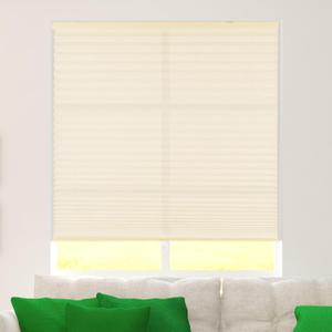 CALYX INTERIORS Pleated Fabric Window Shade, Light Filtering, Cordless, 22" W x 60" H, Cream