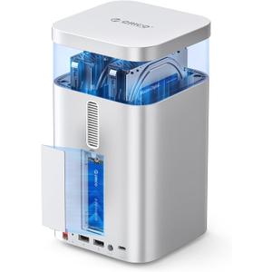 ORICO MiniTower 2 Bay RAID Enclosure Compatible NVMe SSD 10Gbps with Expansion Hub Docking Station for Mac mini M4 Max Up to 56TB-M435