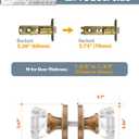 1 Pack Champagne Bronze Door Knobs Crystal Door Knob Passage Door Knobs Glass Interior Door Knob for Hall and Closet Zinc Alloy