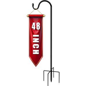 Shepherds Hooks for Outdoor 48 Inch Garden Bird Feeder Pole with 5 Prongs Base Adjustable for Hanging Flower Basket Plant Pot Solar Lantern Light Wind Chime Hanger for Wedding Decor 1 Pack