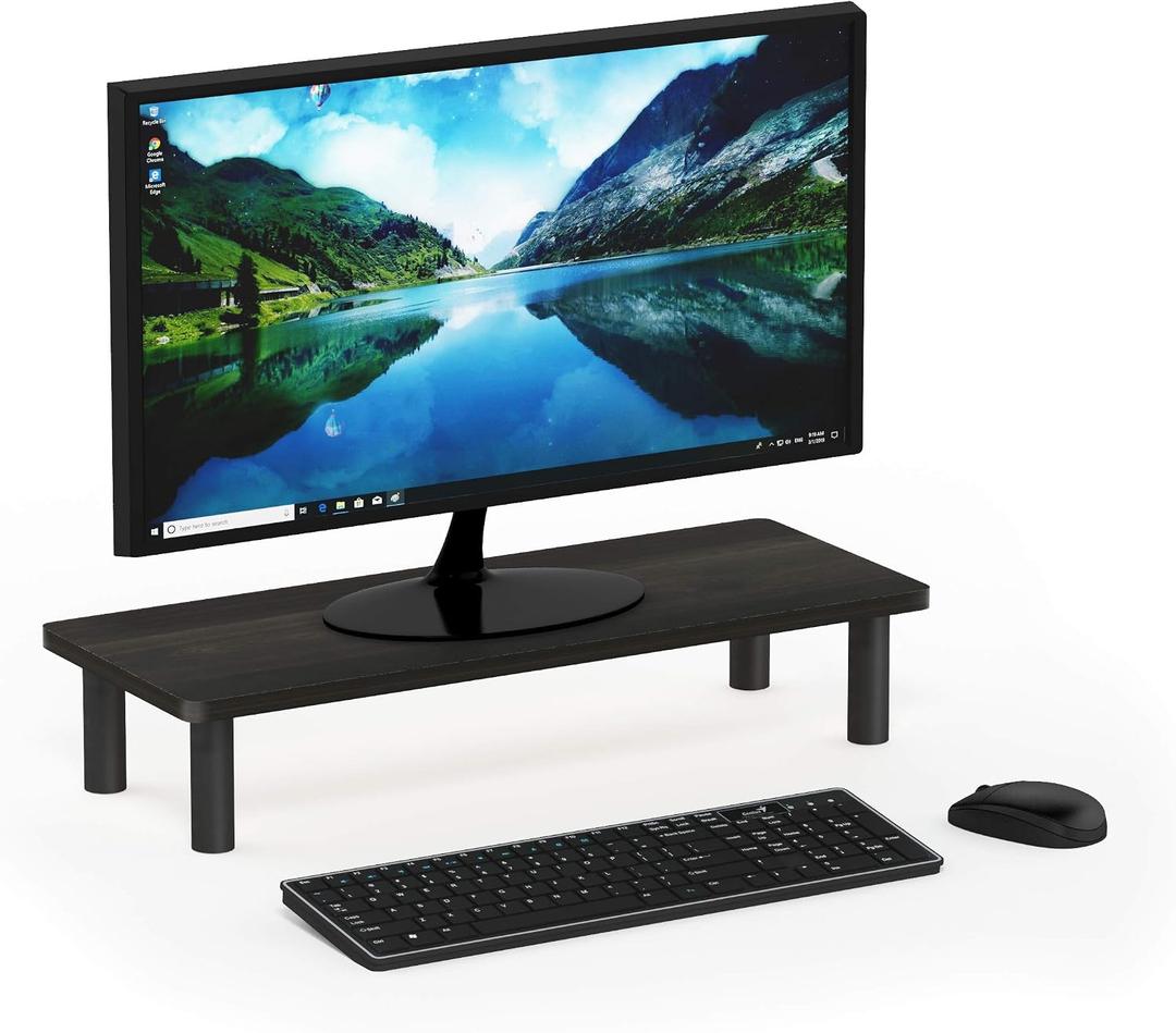 Furinno Turn-N-Tube Monitor Riser Stand, Espresso/Black