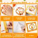 Lonfliness 24 Sets Thanksgiving Handprint Crafts Kits for DIY Thanksgiving Hand Keepsake Craft with 3 Large Ink Pads Fall Palm Painting with Frame Crafts for Home Art Activity Autumn Party Favors