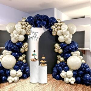 Navy Blue Balloon Garland Double Stuffed Pearl White Royal Blue Balloons Dark Navy Gold Balloon Arch Kit for Birthday New Year Baby Shower Bridal Wedding Graduation Party Decor