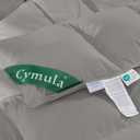 CYMULA Full Size Feather Down Comforter - All Season Dark Grey Duvet Insert, Lightweight Box Stitched, Fluffy Breathable, Ultra Soft Quiet Hotel Style with 8 Tabs(82" x 86")