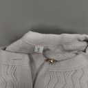 Caracilia Women's 2025 Fall Cardigan Sweaters Knitted Dressy Casual Jackets Trendy Outfits Light Grey S