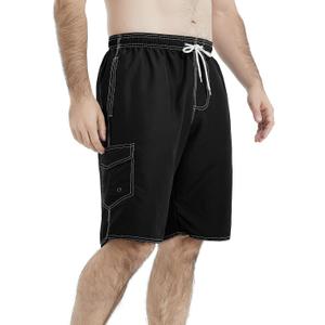 2 x Mens Swim Trunks Swim Shorts Swimwear Swimsuit Beach Shorts Bathing Suits Quick Dry Waterproof