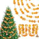 Knitgrip 8ft Christmas Dried Orange Slices Garland Wooden Bead Christmas Tree Garland Orange Xmas Ornament Rustic Bead Farmhouse Craft Gifts for Xmas Fireplace Wall Window Decor
