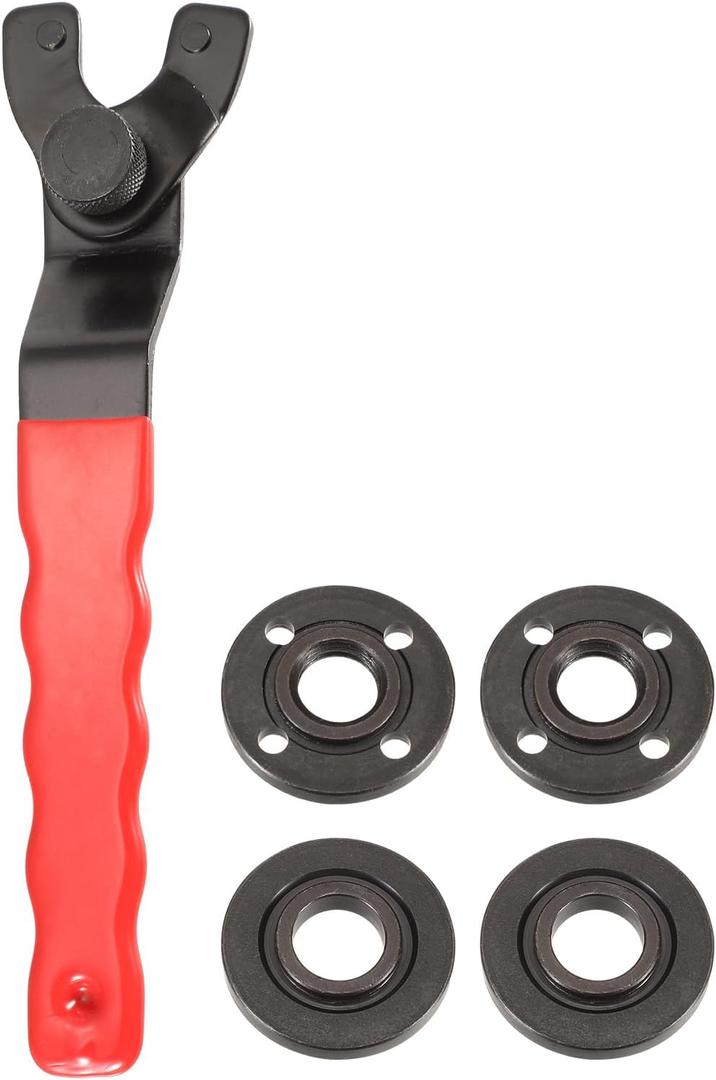 HARFINGTON Adjustable Angle Grinder Wrench Set 0.4"-1.9" Range Universal Lock Nut Pin Spanner Wrench with Grinder Shaft Nut for Angle Grinder Table Grinder, Red