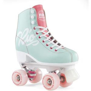 Script Roller Skates for Women - Indoor/Outdoor Quad Skates (Ladies 8) Teal
