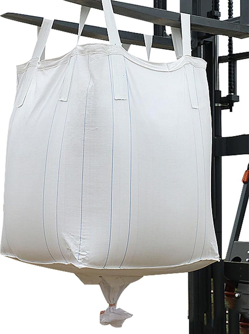 10Pack ewori Duffle Top Spout Bottom FIBC Jumbo Bulk Bag One Ton Bag 35.4"L x 35.4"W x 43.3"H 3300lbs SWL Safty Factor 3:1 Heavy Duty Construction Super Sandbags Woven Polypropylene Bags (10), X-Large
